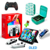 Pack Consola Nintendo Switch OLED Blanco + Maleta A. Cros + Mando Alternativo Negro BT + Mica1