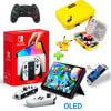 Pack Consola Nintendo Switch OLED Blanco + Maleta Pikachu + Mando Alternativo Negro BT + Mica1