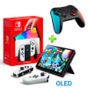 Pack Consola Nintendo Switch OLED Blanco + Mando Alternativo RojoAzul LA1