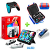 Pack Consola Nintendo Switch OLED Blanco + Maleta RojoAzul + Mando Alternativo RojoAzul LA + Mica1