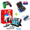 Pack Consola Nintendo Switch OLED Blanco + Maleta RojoAzul + Mando Alternativ VerdeFuxia LA + Mica1