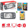 Consola Nintendo Switch Lite Gris + Crash Nitro + Crash Bandicoot + Pikachu1