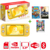 Consola Nintendo Switch Lite Amarillo + Crash Nitro + Zelda + Smash Bross1