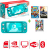 Consola Nintendo Switch Lite Turquesa + Crash Nitro + Zelda + Smash Bross1