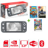 Consola Nintendo Switch Lite Gris + Crash Nitro + Zelda + Smash Bross1
