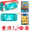 Consola Nintendo Switch Lite Turquesa + Crash Nitro + Pokémon Lets Go Pikachu1