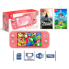 Consola Nintendo Switch Lite Coral + Zelda Breath Wild + Zelda Links1