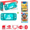 Consola Nintendo Switch Lite Turquesa + Pokémon Lets Go Pikachu + Donkey Kong1