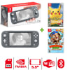 Consola Nintendo Switch Lite Gris + Pokémon Lets Go Pikachu + Donkey Kong1