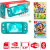 Consola Nintendo Switch Lite Turquesa + Super Mario Bros U Deluxe + Donkey Kong1