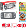 Consola Nintendo Switch Lite Gris + Super Mario Bros U Deluxe + Donkey Kong1