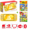 Consola Nintendo Switch Lite Amarillo + Mario Bros U Deluxe + Mario Maker 21