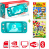 Consola Nintendo Switch Lite Turquesa + Mario Bros U Deluxe + Mario Maker 21