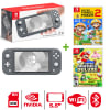 Consola Nintendo Switch Lite Gris + Mario Bros U Deluxe + Mario Maker 21