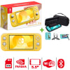 Consola Nintendo Switch Lite Amarillo + Kit Estuche Negro + Mica + Case + Cable1