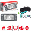 Consola Nintendo Switch Lite Gris + Kit Estuche Negro + Mica + Case + Cable1
