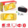 Consola Nintendo Switch Lite Amarillo + Kit Estuche N/R + Mica + Case + Cable1