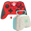 Pack Mando Nintendo Switch Inalámbrico Horipad Mario Rojo + Estuche para Mando Celeste1
