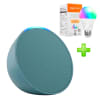 Pack Echo Pop Parlante Alexa Verde Azulado + Foco Amazon Basics 60W #TECNOL8807#TECNOL87581