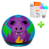 Pack Echo Dot para Niños 5ta Gen Alexa Dragón Morado + Foco Amazon Basics 60W #TECNOL8805#TECNOL87581