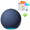 Pack Echo Dot 5ta Generación Alexa Deep Sea Azul + Foco Amazon Basics 60W #TECNOL8730#TECNOL87581