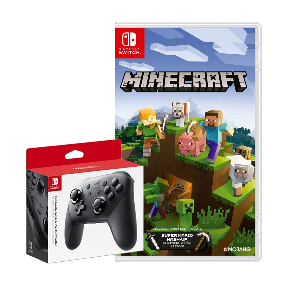 Mando Nintendo Switch Pro Controller + Minecraft Boomers