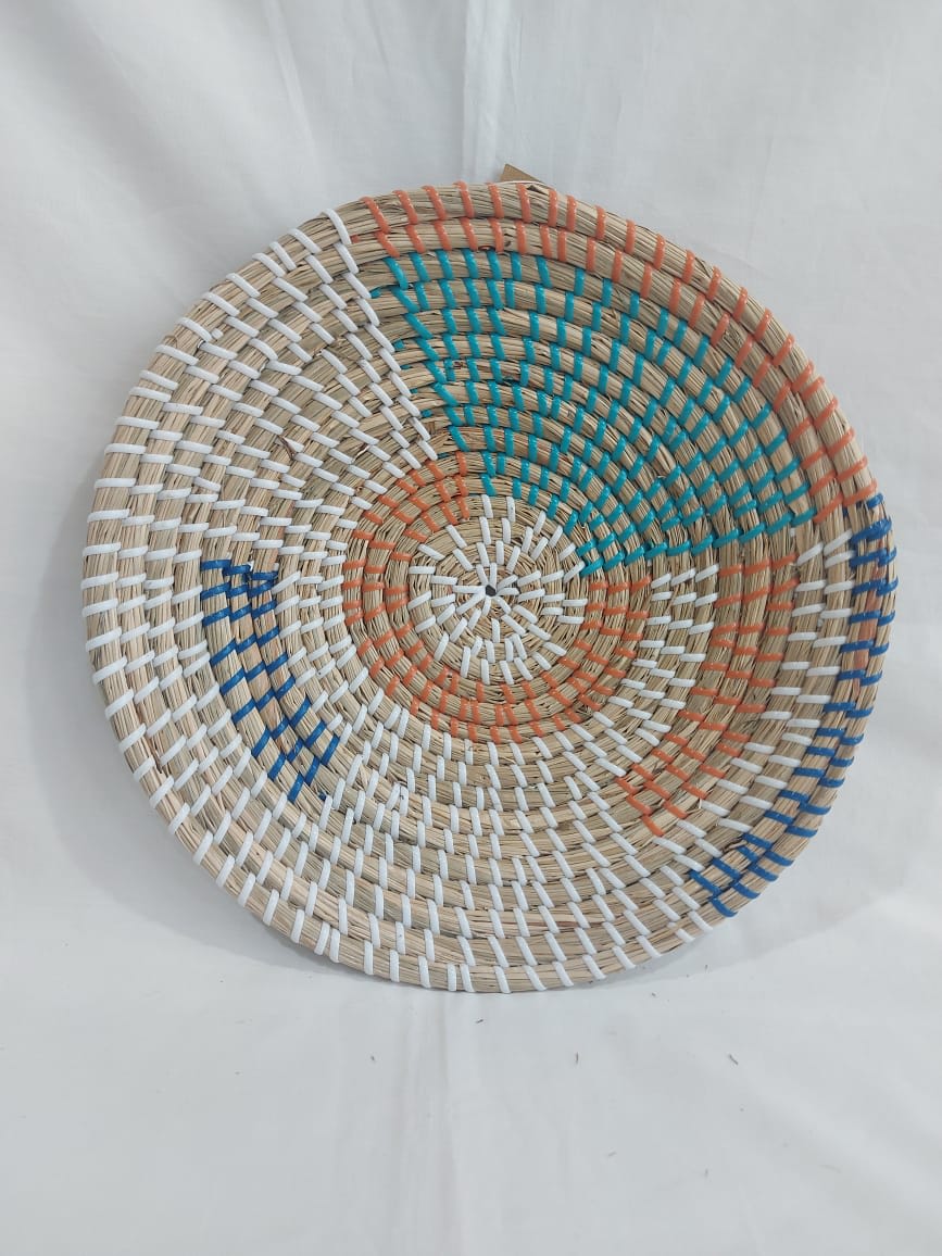 Plato Fibra Líneas Colores L | La Batea Deco