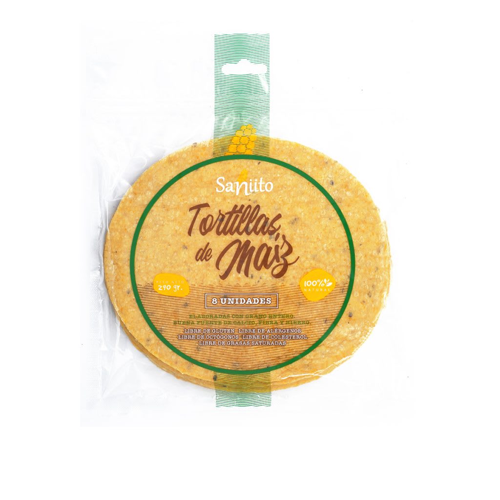 TORTILLAS DE MAIZ 17 CM SANIITO x8 und 290GR Eden Orgánico