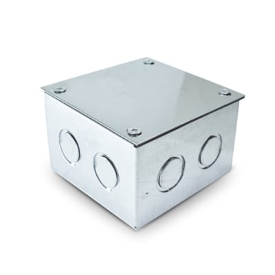 Caja estanca metálica Galvanizada 100x100x65mm C/Tapa y Emp