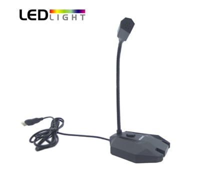 Microfono M3 Para PC Con Luz Y Tarjeta De Sonido.