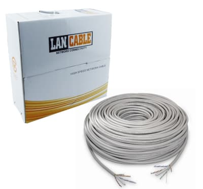 Rollo Cable De Red UTP CCA Cat 6E Gris De 100 Mts