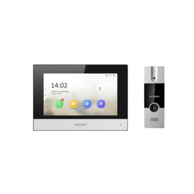 Kit IP Video Portero Hibrido Intercomunicado WiFi DS-KIS302-P Hikvision