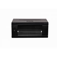 Rack Pared Mural Negro, Alto= 24 cms.; Ancho= 55 cms.; Profundidad= 35. Laterales-Fijos 4U, LINKMADE2