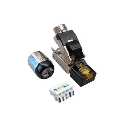 Conector Macho RJ45 Cat6A AUTOPONCHABLE Blindado