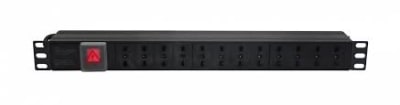 PDU Regleta 12-Hembra-Ch 10A Rack-1U Switch-Piloto Macho-Ch3
