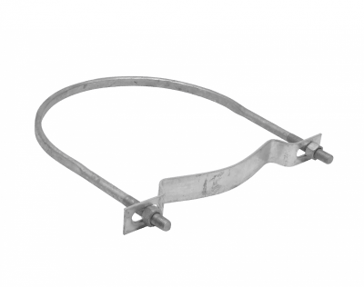 Abrazadera metal, Clamp 310mm 303-319mm Galvanizada para Poste Redondo Tuercas-23mm