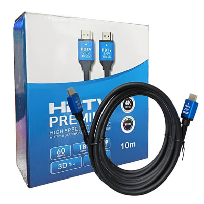 Cable HDMI HDTV de 10 mts con doble filtro 4K, 2.0 punta de metal