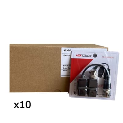 Video Balun, Set 4K Ponchable DS-1H18S/E-C Hikvision x 10 unidades