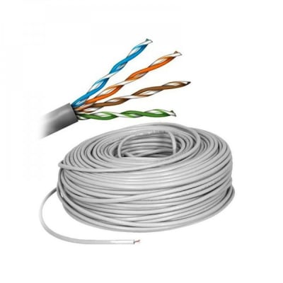 Cable UTP, cat5e, 4 pares, 25AWG GRIS 305 mts. 0.48mm CCA