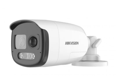 CAMARA BULLET TVI 2MP ColorVu. 40M Luz Blanca. Sirena. Microfono DS-2CE12DF3T-PIRXOS 2.8MM Hikvision