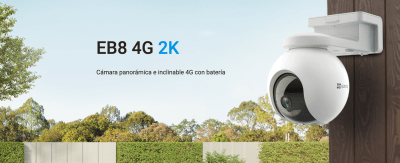 Camara EB8 4G 2K con Bateria + Panel Solar CS-EB8/SP-R100 3MP Tipo C Ezviz