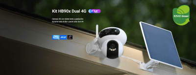 Camara PT 4G HB90x Doble Lente 2K+ & 2K+ con Panel Solar y bateria Smart Tracking CS-HB90x/SP-R100 E