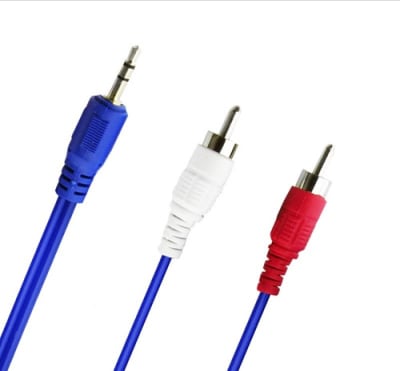 Cable 2 RCA X 1 Plug 3,5Mm, RST, 5 Metros, Alta Calidad1
