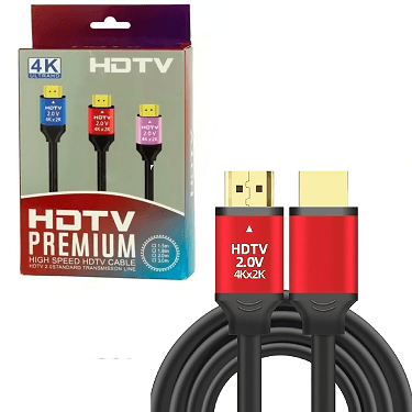 Cable HDMI Marca HDTV De 3Mts, 4K, Version 2.0, Punta De Metal.