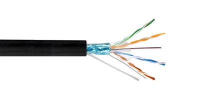 Cable UTP F/UTP cat5e Exterior CCA apantallado NEGRO, 305 mt, AWG25/0,45mm Aleación (CCA)1