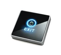 Botón de salida de puerta SIN CONTACTO 86X86mm NEGRO empotrada