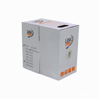 Cable UTP Cat5e Interior MULTIFILAR 305mt Cobre 8x24AWG Gris