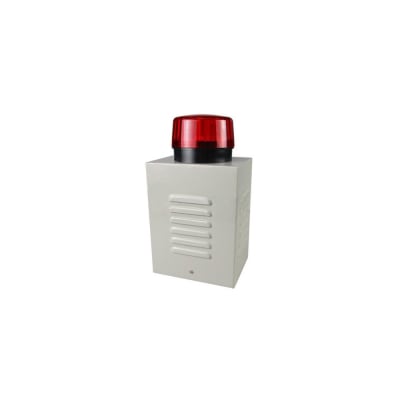 Sirena 20w con gabinete metalico, gran Luz roja y tamper