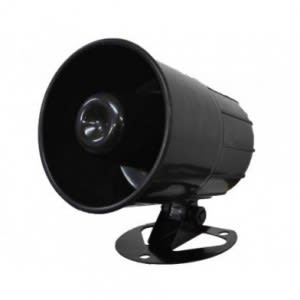 Sirena 110dB, 20W, 12Vdc, Negro.