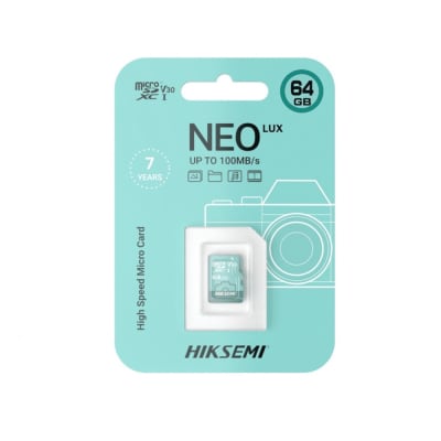 Tarjeta Micro SDHC 64G Clase 10 HS-TF-D3/64G NEO LUX HIKSEMI